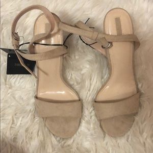 Block heel nude heels